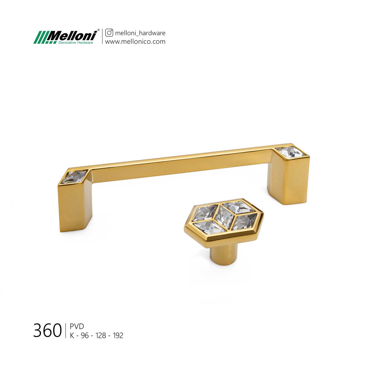 دستگیره کابینت مدرن ساتین طلایی ملونی مدل 360 - فروشگاه امیرحسینی
